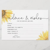 Sonnenblumenberatung und Wünsche Brautparty Briefpapier (Vorderseite)