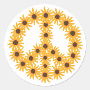 Sonnenblumenbeschriftungen von Cheryls Art Runder Aufkleber