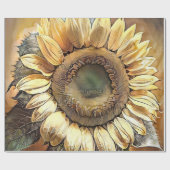 Sonnenblumenbild Moderne Kunst, Dichtung und Musik Geschenkpapier (Flach)