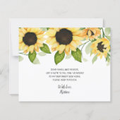 Sonnenblumenblasenflorenkarte Moving Card (Rückseite)