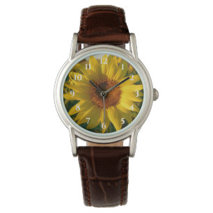 Sonnenblumenblätter Armbanduhr