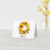 Sonnenblumenblätter: Dankeschön-Karte Karte (Gelbe Blume)