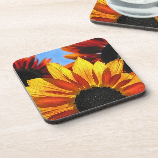 Sonnenblumenblätter Getränkeuntersetzer (Linke Seite)