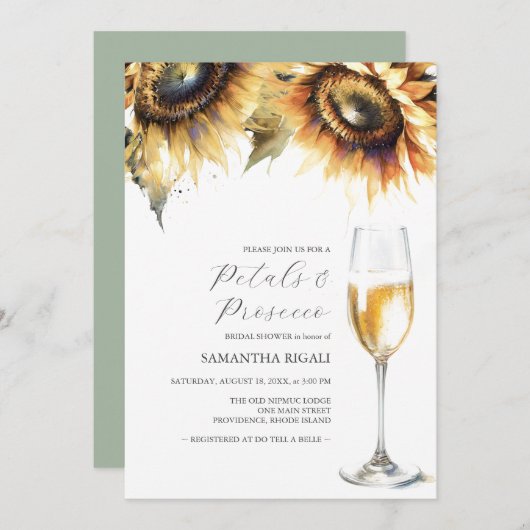 Sonnenblumenblätter und Prosecco-Brautparty (Vorne/Hinten)