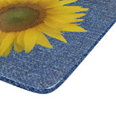 Sonnenblumenblauer Denim Look Harvest Cutting Boar Schneidebrett (Ecke)