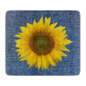 Sonnenblumenblauer Denim Look Harvest Cutting Boar Schneidebrett (Vorderseite)