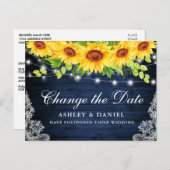 Sonnenblumenblauer Holz ändert das Datum Postkarte (Vorne/Hinten)