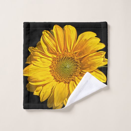 Sonnenblumenblume Badhandtuch Set (Waschlappen)