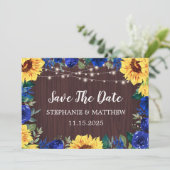 Sonnenblumenblume, Blumenblume, die Hochzeit spart Save The Date (Stehend Vorderseite)