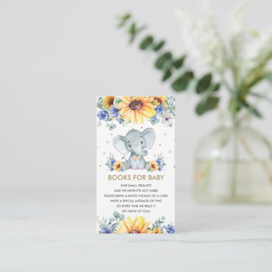 Sonnenblumenblume Elephant Books für Baby Begleitkarte (Stehend Vorderseite)