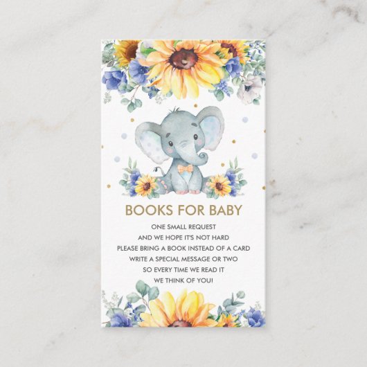Sonnenblumenblume Elephant Books für Baby Begleitkarte (Vorderseite)