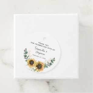 Sonnenblumenblume Eukalyptus Wedding Geschenkanhänger