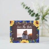 Sonnenblumenblume Foto Save the Date Ankündigungspostkarte (Stehend Vorderseite)