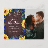 Sonnenblumenblume Foto Save the Date Ankündigungspostkarte (Vorderseite)
