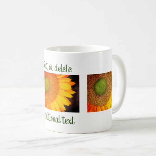 Sonnenblumenblume Fotografie Personalisiert Kaffeetasse (VorderseiteRechts)