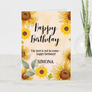 Sonnenblumenblume Geburtstag Karte