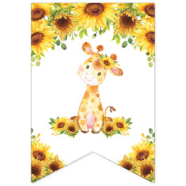 Sonnenblumenblume Giraffe Babydusche Geburtstag Wimpelkette