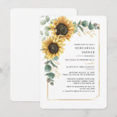 Sonnenblumenblume Hochzeitsessen Probe Einladung (Vorne/Hinten)