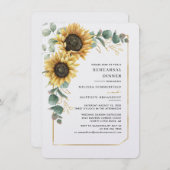 Sonnenblumenblume Hochzeitsessen Probe Einladung (Vorne/Hinten)