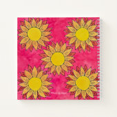 Sonnenblumenblume Mädchen-SpiralNotebook gestriche Notizblock (Rückseite)