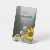 Sonnenblumenblume Polar Bear Pedestal Zeichen Sockelschild (Vorderseite)