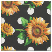 Sonnenblumenblume Polka-Punkte Textil Stoff (Nahaufnahme)
