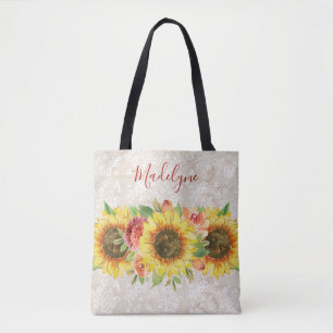 Sonnenblumenblume Vintage Spitze Tasche