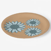 Sonnenblumenblumen Blumen Pappteller (Schrägansicht)