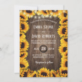 Sonnenblumenblumen im Sommer Hochzeit Einladung (Vorderseite)