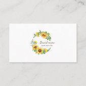 Sonnenblumenblumenkiste Visitenkarte Aquarell (Rückseite)