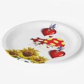 Sonnenblumenblumenmaus Pumpkin Paper Teller (Schrägansicht)