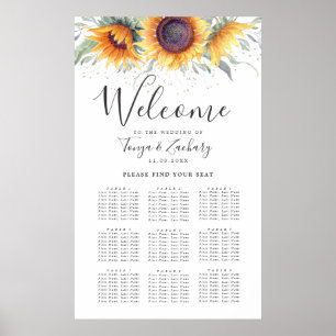Sonnenblumenblüte 9 Tabelle Sitzplan Poster