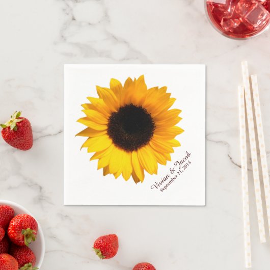 Sonnenblumenblüte Custom Wedding Napkins Serviette (Beispiel)