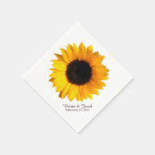 Sonnenblumenblüte Custom Wedding Napkins Serviette (Ecke)