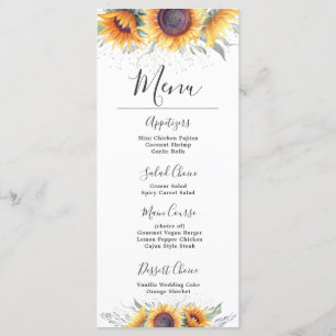 Sonnenblumenblüte   Florales Menü Menükarte