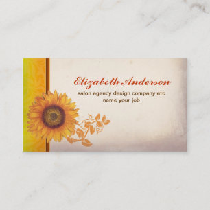 Sonnenblumenblüten Vintage-Geschäftskarte Visitenkarte