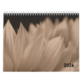 Sonnenblumenblütenblätter in Sepia-Ton  Kalender