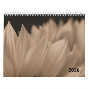 Sonnenblumenblütenblätter in Sepia-Ton  Kalender