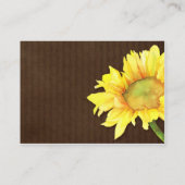 Sonnenblumenbraun Hochzeitsempfang Begleitkarte (Rückseite)