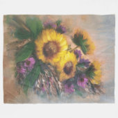 Sonnenblumenbrise Fleecedecke (Vorderseite (Horizontal))