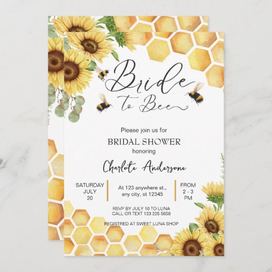 Sonnenblumenbrücke zu Rustikaler Hochzeit Einladung (Vorne/Hinten)