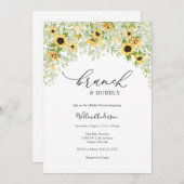 Sonnenblumenbrunch und Bubbly Brautparty Einladung (Vorne/Hinten)