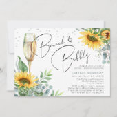Sonnenblumenbrunch und Bubbly Brautparty Einladung (Vorderseite)