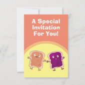 Sonnenblumenbutter und Gelee-Cartoon Einladung (Rückseite)