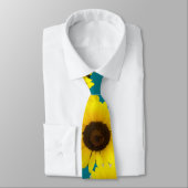 Sonnenblumencluster-Foto auf Aquamarinen Krawatte (Gebunden)