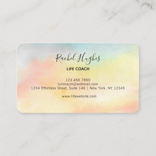 Sonnenblumencoach farbenfroh visitenkarte (Rückseite)