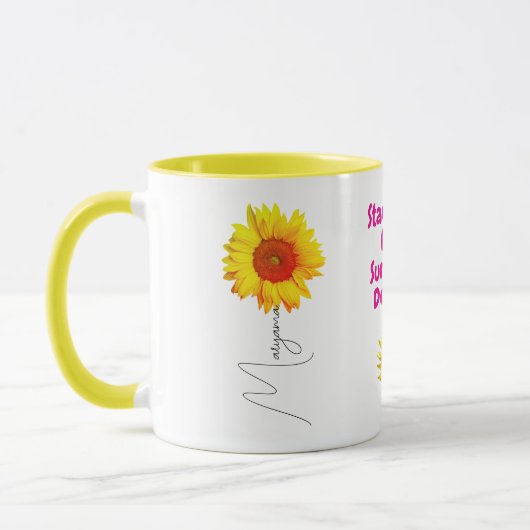 Sonnenblumencoffee Tasse Geschenk für Mädchen (ein (Links)