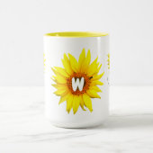 Sonnenblumencoffee-Tasse (Name und Mit Monogramm I Tasse (Zentrum)