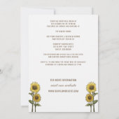 Sonnenblumencouple Hochzeit Einladung mit Details (Rückseite)