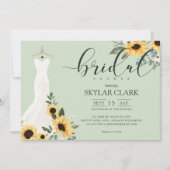Sonnenblumencreme Hochzeitskleid Brautparty Einladung (Vorderseite)
